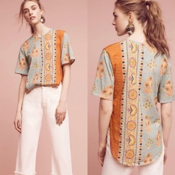 Anthropologie Postmark Delilah Side Split Tee - Picture 1 of 5